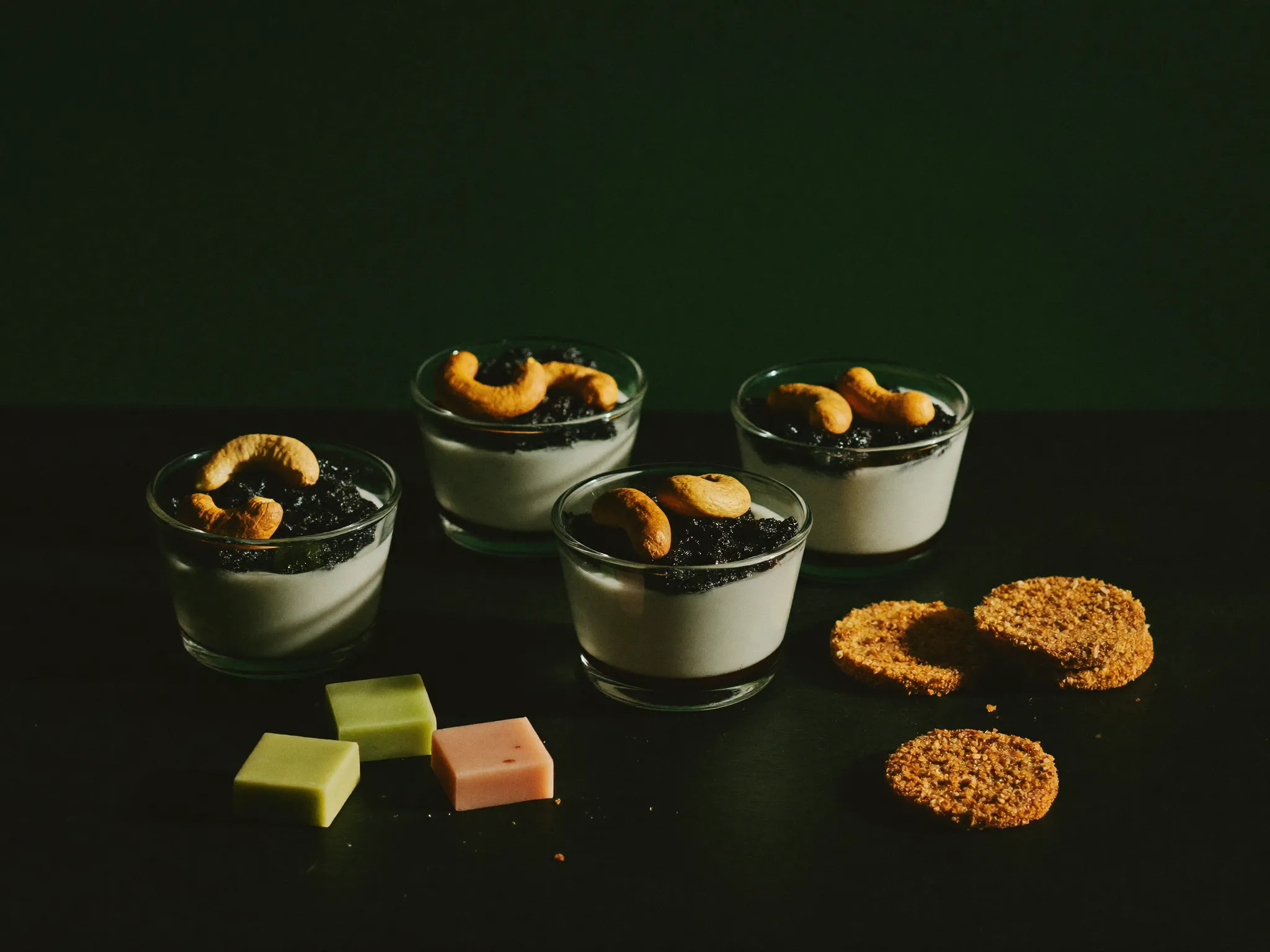 A Sri Lankan dessert table with watalappan and sweets